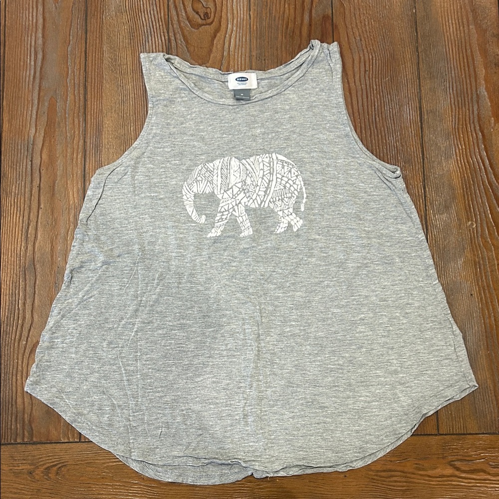 Old Navy Gray Tank Top with Elephant Design